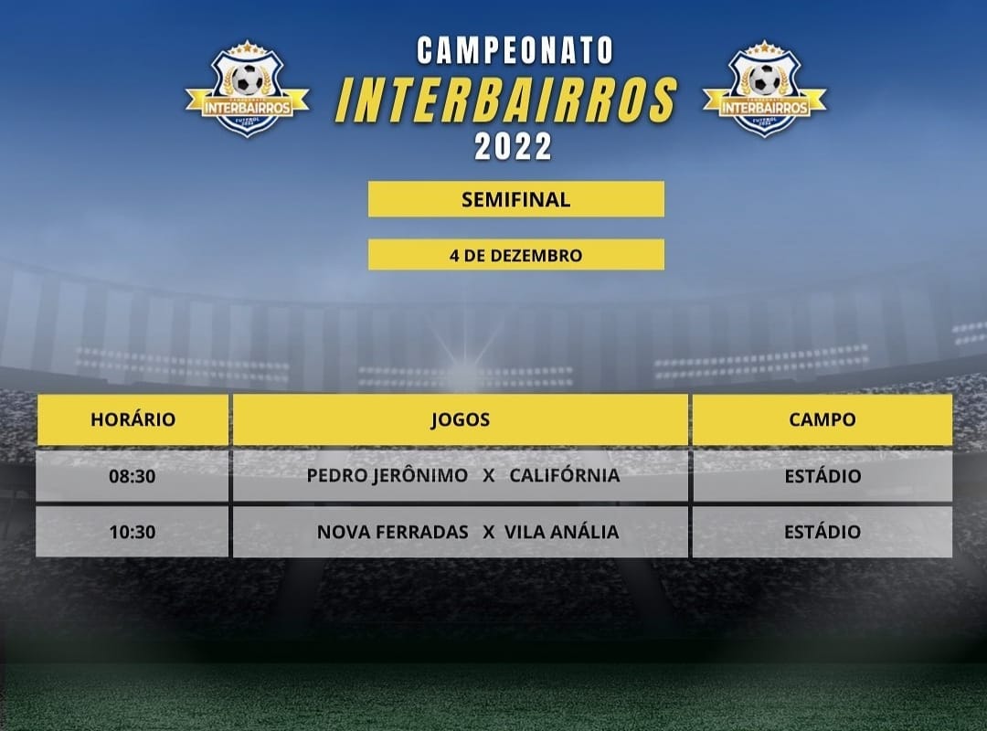 Prefeitura adia semifinais do Campeonato Interbairros por causa das chuvas.