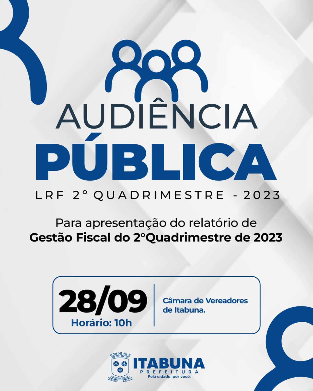 Prefeitura de Itabuna apresentará no próximo dia 28 o Relatório de Gestão Fiscal do 2º Quadrimestre 2023