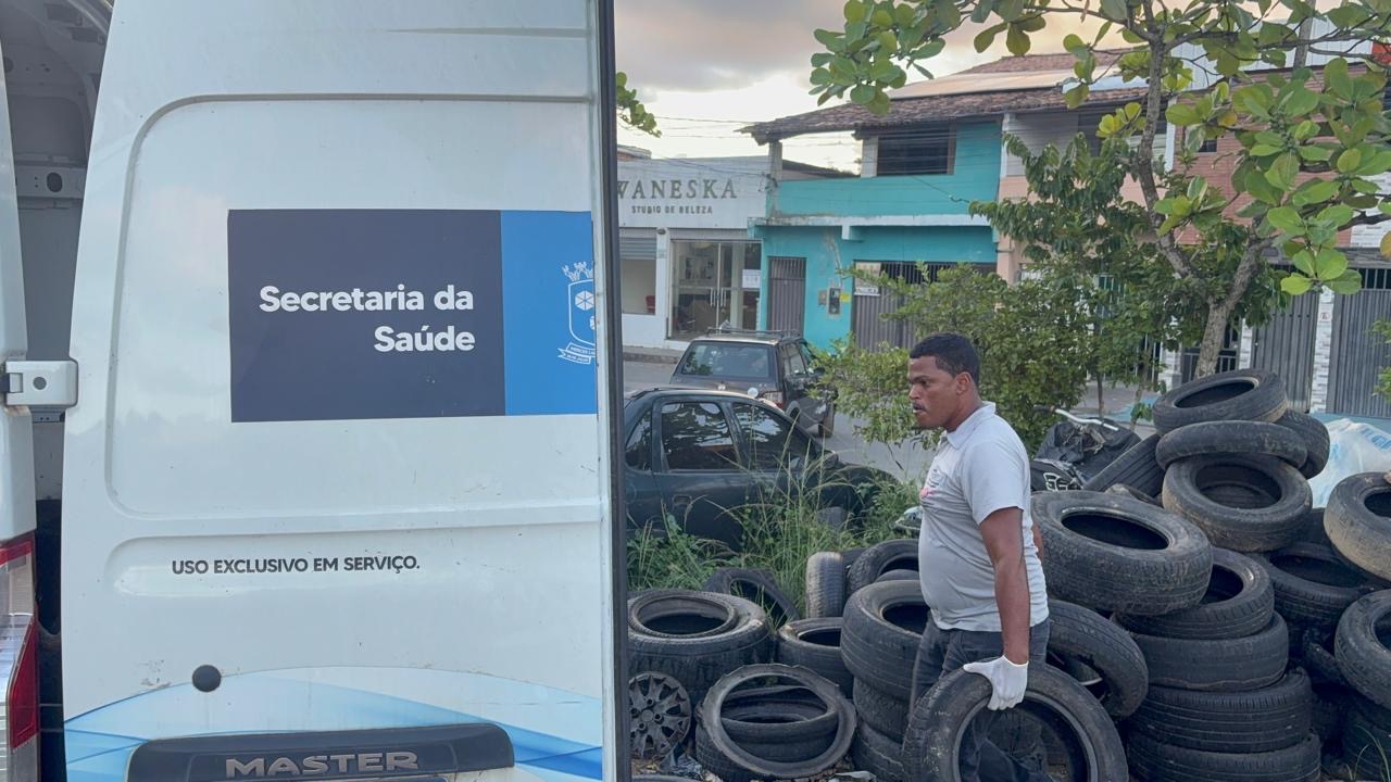 Prefeitura de Itabuna coleta cerca de 1.000 pneus inservíveis por mês durante ações de combate ao Aedes aegypti