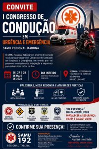 SAMU-192 Regional Itabuna promoverá I Congresso de Condução em Urgência e Emergência