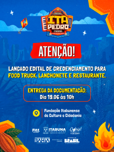 Ita Pedro 2026: Prefeitura abre credenciamento para food trucks, lanchonetes e restaurantes
