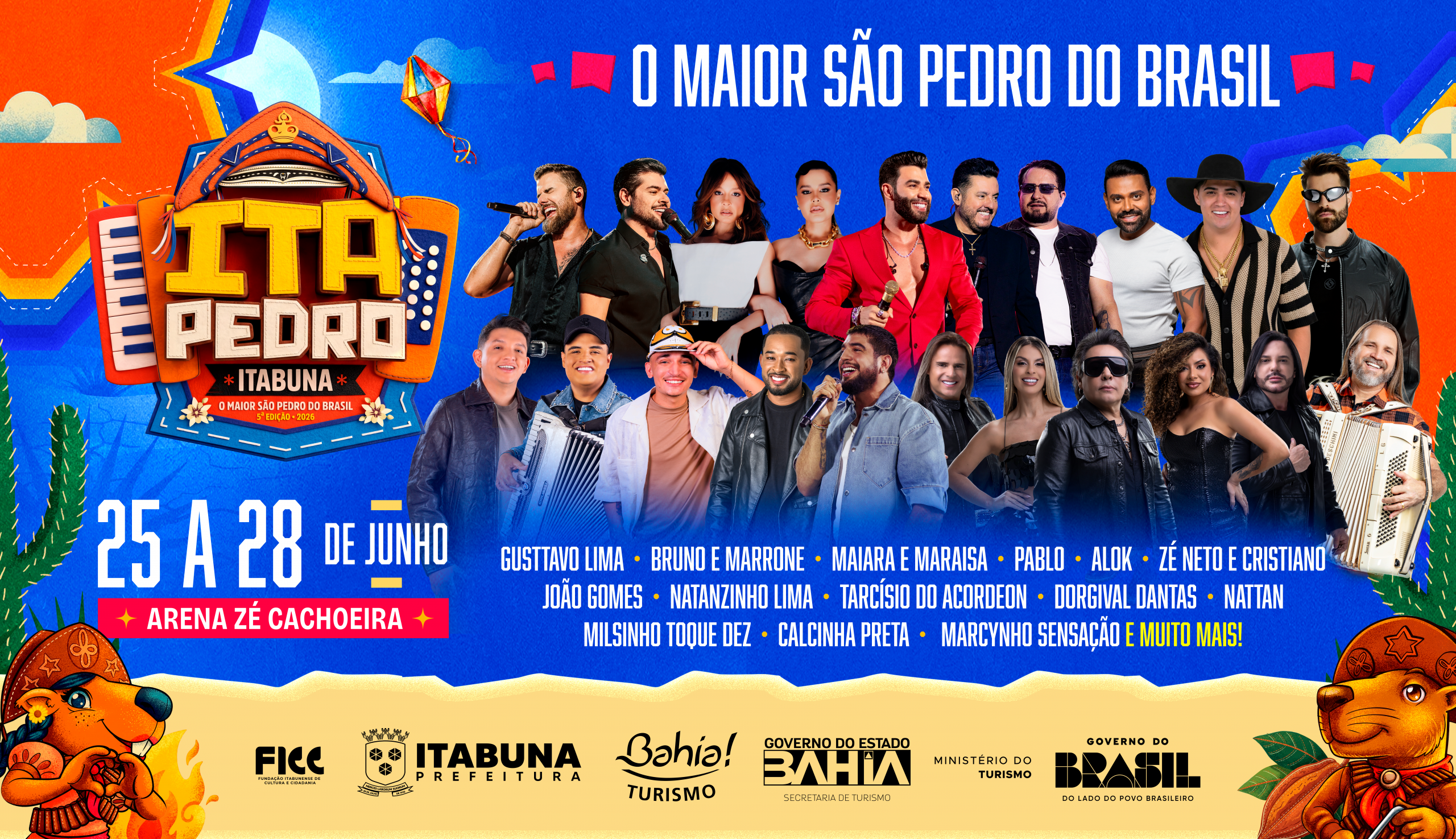 Ita Pedro 2026 anuncia Maiara & Maraisa, Calcinha Preta e Marcynho Sensação e completa maior grade artística da história do evento